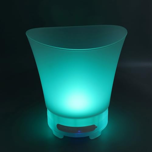 7L LED-ijsemmer met 4 lichtmodi Speaker, kleurrijke wijnbieremmer met super grote capaciteit en kleurrijke LED-verlichting aangesloten op ijsemmer om muziek af te spelen 5