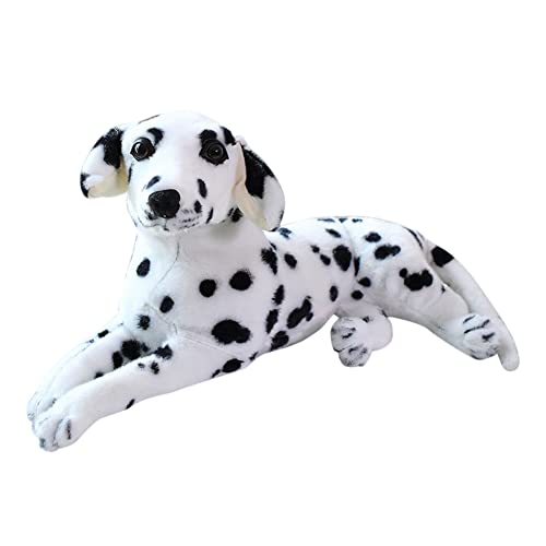 Dalmatische pluche hond, 30 cm, Liggende honden, Gevuld dier voor kinderen, 30 cm, Knuffelspeelgoed, hond, levensecht, wit, zwart, Dalmatiër, dier, pluche pop, hond, Kussen, pluche speelgoed voor jongens en