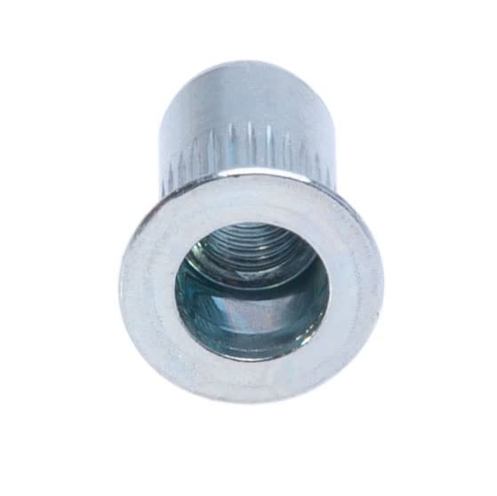 M8 Rivet Noten, Countersunk Head Grooved Ronde Body Open Thread Insert, 8mm Nut, Galvanized Steel Geserveerde Rivet Nut, Rivsert voor staal, Legering, Koper, Plastic, glasvezel (10 st.) 5