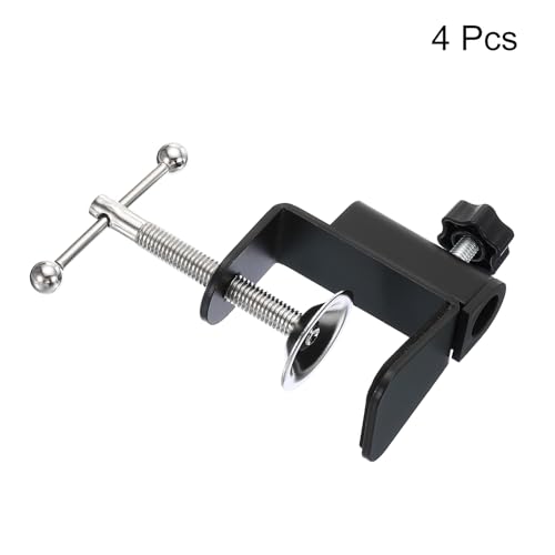 1,2cm Hole Dia. Bureau Klem, 4st Aluminium Legering Bracket Universele verstelbare C-lamp houder voor Microfoon Microfoon Arm Tafellamp Stand, Zwart 3