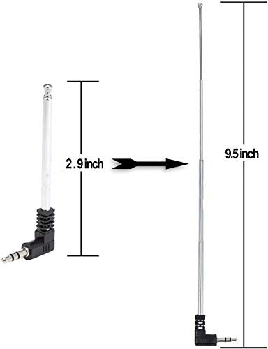 Telescopische FM Antenna (4 Pack) 3.5mm Connector Compatibel met mobiele mobiele telefoon FM Radio Muzieksysteem binnen Radio Bluetooth Stereo Ontvanger AV Audio Vedio Home Theater 4