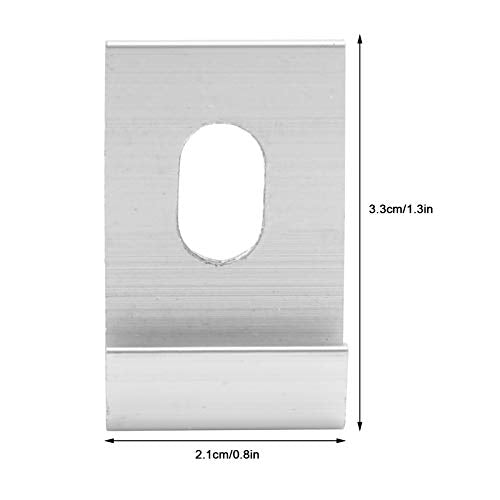 10 stk Base Clips, Metalen bevestigingen Attachments Greenhouses Base Clips, Aluminium Greenhouses Fixture Base Clips, 1.3x0.8In for Greenhouses Garden(Silver) 5