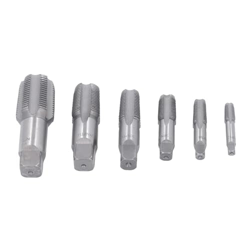 6 stuks NPT Pijpdrill bit set, NPT Tube Thread Brill Bit Set Inclusief maten 1 inch, 3/4 inch, 1/2 inch, 3/8 inch, 1/4 inch en 1/8 inch, Carbon Steel 4