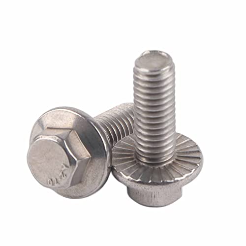 M6 Stainless Steel Flange Hex Head Schroeven 10 stuks, Corrosiebestendig, algemeen gebruik,Gemaakt van 304 roestvrij staal, ideaal voor thuis en kantoorapparatuur, Machinery 4