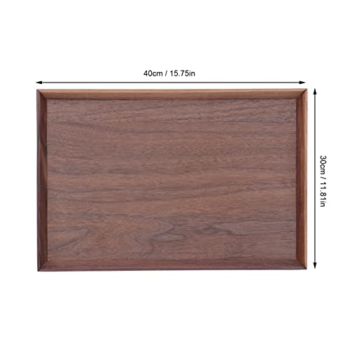 Houten tray, 30/35/40cm Bruine rechthoek Tafelgerei Platter Square Walnut Houten decoratie Fruit Thee Koffiebord voor Restaurant Home Bar(40x30cm)