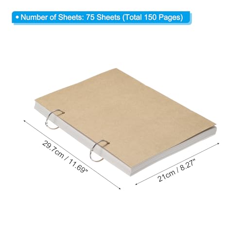 8 x 12 inch 160GSM Losse Leaf Sketchbook, 150 Pagina's 75 Vellen Navulbare Dikke Spiraal Sketchbook voor Tekening Schilderen Art Journal