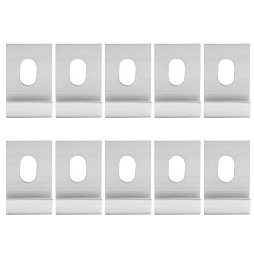 10 stk Base Clips, Metalen bevestigingen Attachments Greenhouses Base Clips, Aluminium Greenhouses Fixture Base Clips, 1.3x0.8In for Greenhouses Garden(Silver)
