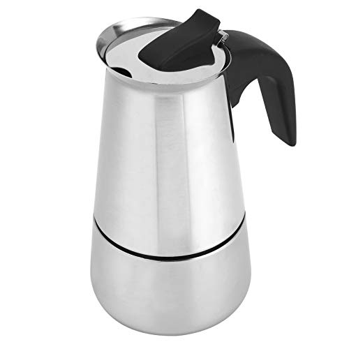 Roestvrij staal 4 kopjes 200 ml Draagbaar roestvrij staal Burning Protection Classic Moka voor keuken kantoor inductie