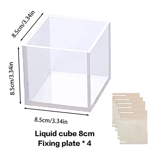 Siliconen mal Cubique Modellen Weergave Ornamenten Vorm Hars Zeep Kaarsen Basis hangers Cubic Square Epoxy Casting mallen DIY Ornaments Weergavehouder Handgemaakte Decoratie (8CM) 3