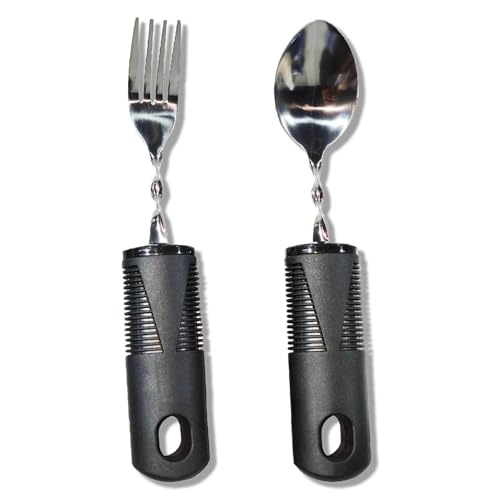 Parkinson's Cutlery Cutlery for Seniors, Parkinson's Tool for Artritis Parkinson's, Tool for Disabled People, with Thick Handle, Easy to Grip, Can Be Bent and Used