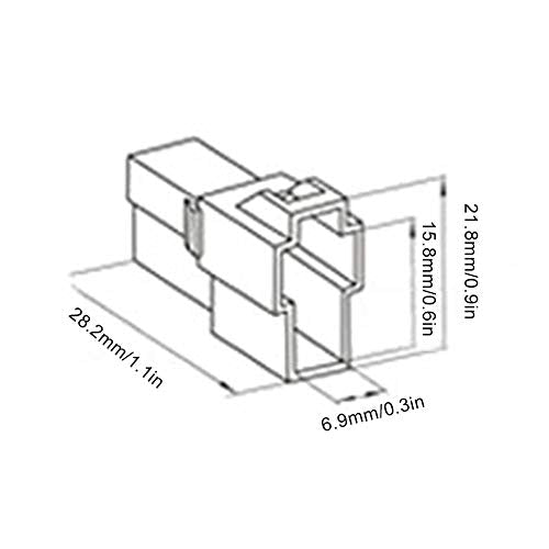 Elektrische auto-wire-connector, T-type 2 Pin-plug Man vrouwelijke Socket Plug en Terminals Kit Geschikt voor Kenwood FT-7800R, FT-8800R, FT-8900R 3