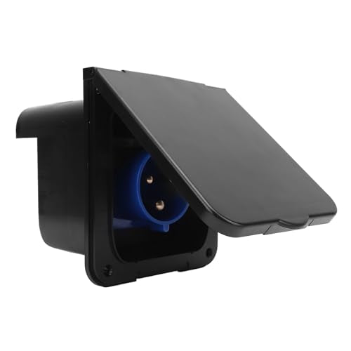 RV Power Connector 32A Inbouw Waterdichte Shore Power Connector Camper Trailer (BLACK)