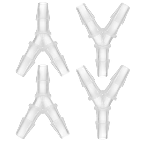 5/16" Plastic Tee Slang Fitting, 4 stuks Equal Y-vormige 3 Way Joint Splitter Mender Adapter Union Crossing Barbed Wire Split voor lucht water brandstof gas vloeistofpijp