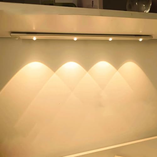 Bewegingssensor onder kastverlichting Draadloos oplaadbaar kabinetlampje 3 kleuren dimbaar onder achtergrondverlichting Keukentrap garderobe(20cm/7,9inch) 5
