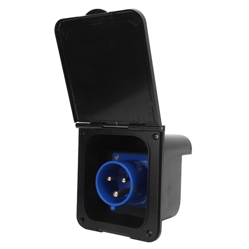 RV Power Connector 32A Inbouw Waterdichte Shore Power Connector Camper Trailer (BLACK) 3