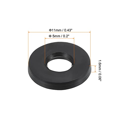 M5 Rubber Flat Washer 12 st 5mm ID 11mm AD Sealing Spacer Sealing Ring voor Waterpijp Waterslang Montage Bolts Zwart
