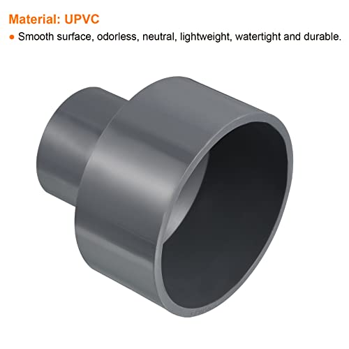 PVC Reducer Pipe Fitting 90x50mm, Straight Koppelaar Connector, Grey 4