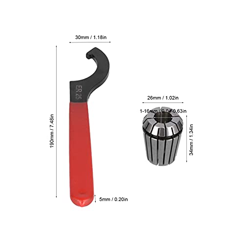 ER25 Spring Clamps Morse ER25 Spring Clamps Morseconus Collet Holder Taper Connection Shaft met ER Key Morseconus Tool Holder voor Mechanische Industrie (MTB3-ER25-M12)