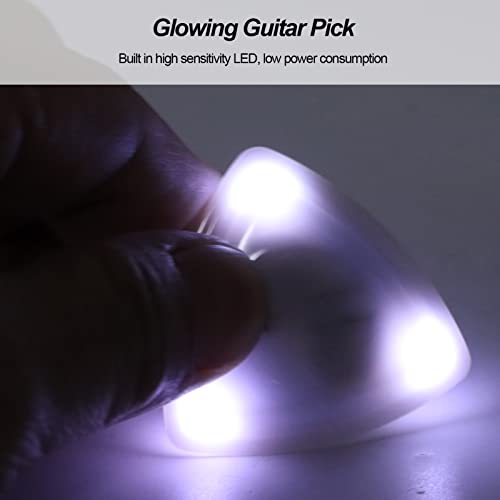 Gitaar Pick, Glowing Plectrum met hoge gevoeligheid LED Light Guitar Pick vervanging door Battery(White) Gitaar Accessoires 4
