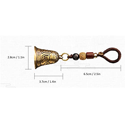 Hanging Bell, Feng Shui Bell, Metal Antiek Style Bell Decor, Exquise Carving Decoratieve Bell Lucky Bell voor Bag Keychain Rugzak