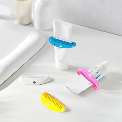6Stuks Tandpasta Tube Pinch, Plastic Tandpasta Clips Handige Tube Squeegee D-Shape Cosmetic Cream Tube Squeege Tandpasta Dispenser voor tandpasta Handcrème Cosmetics (6 kleuren) 5