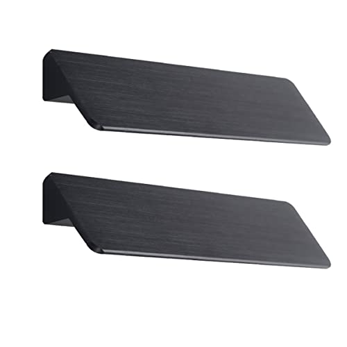 2 handgrepen voor Cupboards, Laden, Meubilair Laden Handvat, Aluminium Legering, Gat Spacing 64mm, Schroeven inbegrepen, Zwart