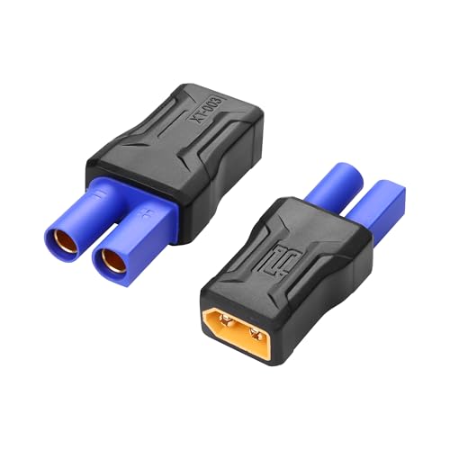 2 Pack EC5 to XT60 Connector Adapter Draadloos voor RC FPV Drone auto Lipo Batterij Charger ESC (EC5 Vrouw tot XT60 man)