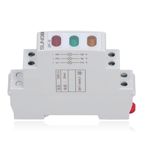 Lichtindicator voor DIN-rail, roodgeelgroen LED-indicator voor wisselstroomcircuits 50 Hz 60 Hz, lichtindicator voor LED-lichtrail voor magnetische startbeveiliging