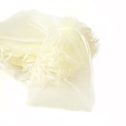 30 stuks Organza zakjes voor het vullen, Organza zakjes, geschenk zakjes, koord voor festival, feest, bruiloft, snoep zakjes, sieraden zakjes, lavendel, geschenktassen, 20 x 30 cm, Beige