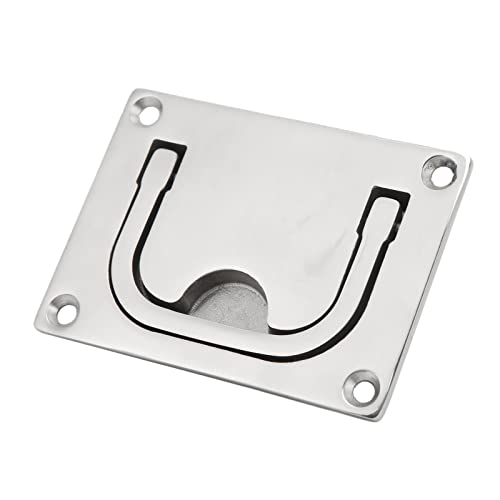 Hatch Lift Lever, Vierkante Stainless Steel Deck Hatch met Countersunk Handle Boot Lift Trekhendel, Spiegel Gepolijste Boot Hatches Countersunk Lifting Lever voor scheepsdeur