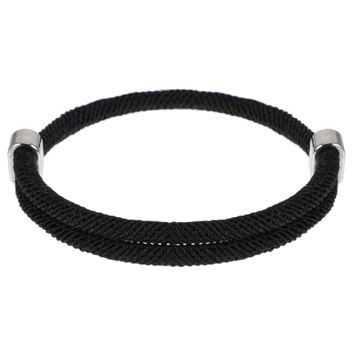Zeiltouw armband voor mannen, verstelbare armband, zwarte nautische gevlochten Nylon, surfer armband voor surfers, dagelijks gebruik, buiten, vrije tijd, voor mannen en vrouwen (15 - 30 cm)