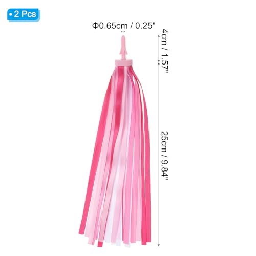 Bike Streamers, Kleurrijke Scooter Handlebar Tassels Grips Libbon Accessoires Decoraties voor meisjes fiets Tricycle Handles,Gradient Pink