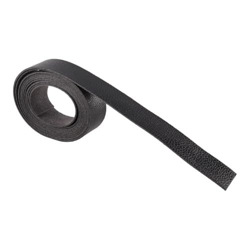 25 mm x 2 m kunstnerfleren band voor handgemaakt doe-het-zelfprojecten, gitaarriem, armband, sieradenpootschap, zwart leer 3