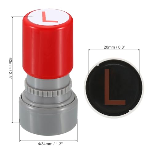 Letterstempels Zelfinkt, Karakter L Alfabet Teacher Stempel Initiële Stempel Mini inkt Stempel voor Class Notebook Scrapbooking DIY Craft, Rode inkt