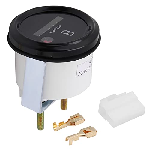 Hour Counter, AC/DC 12V 36V Mechanical Hour Meter voor Bootauto ATV Snowmobile Gazonmaaiers Auto's Vrachtwagens Marine, Hour Meter