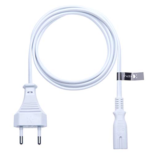 Power Cord Figuur 8 C7 Universele elektrische kabel Laadkabel Compatibel met Bose Radio Wave Radio Soundtouch Acoustimass CineMate 2-Pole Figure-8 Voeding DE Europese plug (2m wit) 4