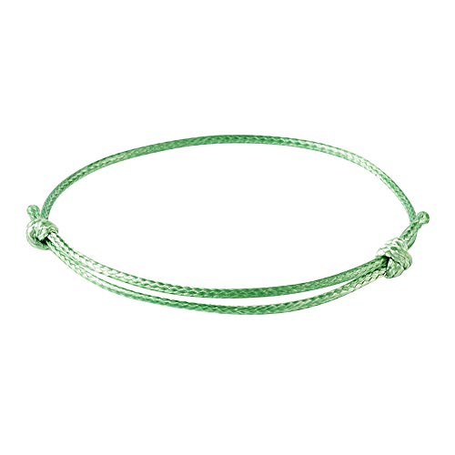 50Pcs Koreaanse Waxed Polyester Cord Armbanden - Verstelbare vriendschap Koord, Handgemaakte Gevlochten Bescherming, Lucky Armbanden voor Vrouwen Meisjes, Licht Groen