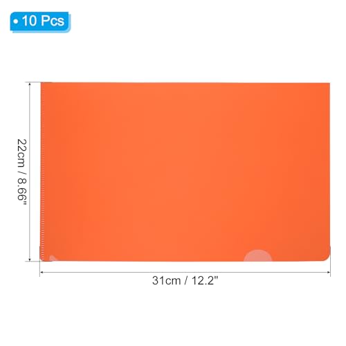 L Type Mappen 10 Pack A4 Plastic File Project Tassen Duidelijk papier Document Jacket Mouwen voor Office, Oranje
