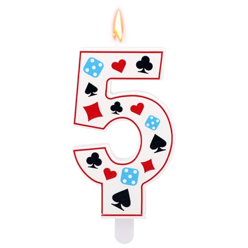 Casino thema verjaardag Kaars, Candle Poker Dice als cake decoratie gokken thema verjaardag feest decoratie partij leveringen voor Las Vegas (nummer 5)