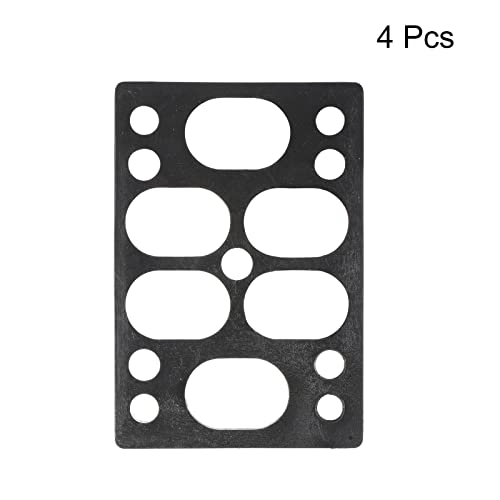 12mm(0.47") Skateboard Riser Pads, 4 Pack Plastic Longboard Riser Pads Hoek Wedge Shock Pads voor Skateboard Truck, Zwart 3
