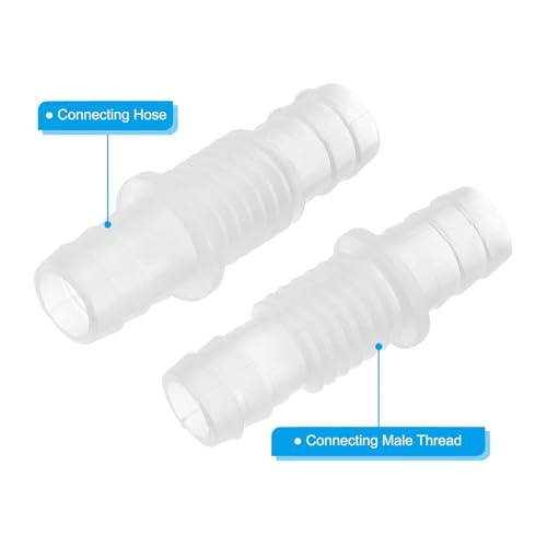 3/8" Slang ID Barb Thru-Bulk Bulkhead Fittings, 2st Union Plastic Adapter Montages met M14 Noten Siliconen Ringen voor Aquarium Water Brandstof Air 4
