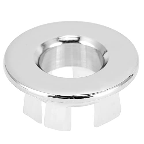 Bad Overflow Cover Trim Ring, Sanitair Badkamer Keramische Basin Trim Messing Invoegen in Hole Ronde Koperen Caps Ronde Ring Accessoires (Zilver)