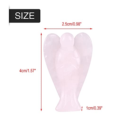 Natuurlijke rozenkwarts edelsteen roze heilige kristal steen gesneden engel gevormd hoofd decoratie