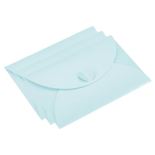 Cadeaukaart Enveloppen, 24 stuks, Hartsluiting, Foto Cadeaubon Houders Mini Envelop voor verjaardagen, bruiloften, lichtblauw