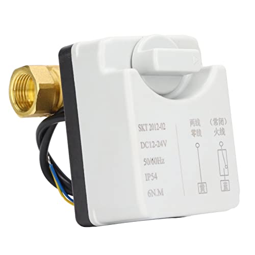 1/2" Gemotoriseerde kogelklep, DN15 DC 12V-24V Messing Normaal gesproken gesloten balventiel met 2 Wire setup, volledige poort voor In-Home Water Systems, Automatiseringssystemen 5