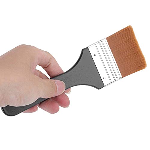 7st Artist Flat Paint Brush voor Gesso, Varnish, Acryl Schilderijen, Olieverf, Aquarel, Hout, Muur, Meubilair Brush Cleaner 4