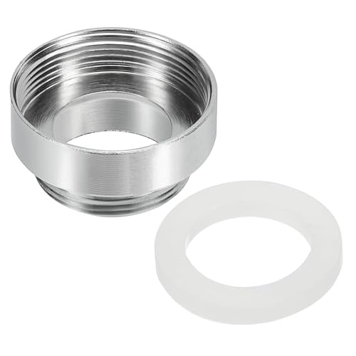 M20*1.0 Man tot M24*1.0 Vrouwelijke Thread Faucet Adapter, 2 Pack Chrome Aerator Connector Past voor Tuinslang Water Filter, Zilver