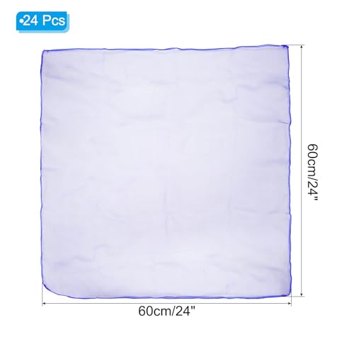 Danssjaals, 24 stuks vierkant jongleren sjaals 61 bij 61 cm voor het spelen van magische muziek activiteit jongleren jurk, blauw