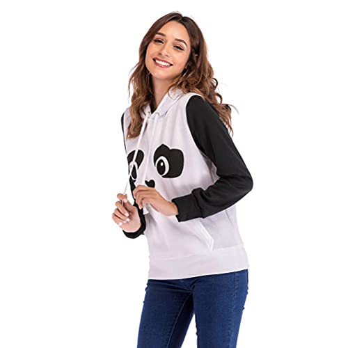 Panda Hoodie Vrouwenhoodie 2021 Panda Fleece Hoodies Cute Panda Printed Long Sleeve Hoodie Panda Hoodie Long Sleeve Ears Hoodie voor Party Daily Wear 3