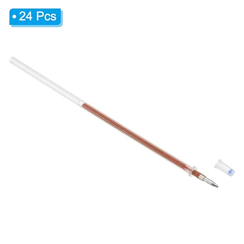 1mm Gel Pens Refills, 24 Pack Sparkle Metallic Ink Grease Point voor volwassenen Kleurplaten Scrapbooking Art Tekening Journaling, Bruin 3